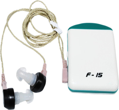 Dishan Both Ear Adjustable Sound Enhancement Amplifier for Old Age Hearing Aid Machine-Axon F-15- for Both Ear (V Cord) Pocket Machine Hearing Aid(White)