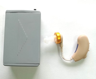 RnB Ear Machine Both Pocket & BTE Model V185_PP Combo Behind the Ear and Pocket Model Hearing Aid(Beige and Gray)
