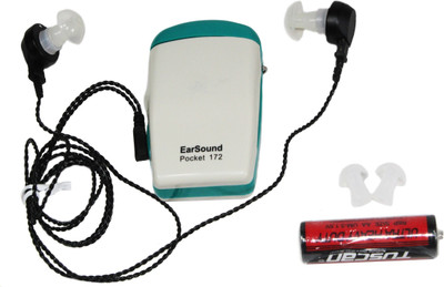 Dishan Ear Sound 172 Both Ear Sound Amplifier for seniors Old Age V-2 Cord-UN-172 Pocket Model Hearing Aid(White)
