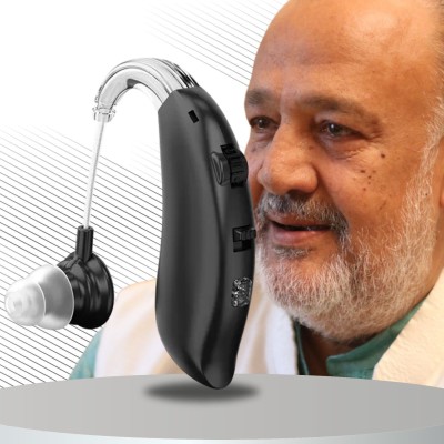 Aika AG-7106 Digital Bionic Sound Enhancement Hearing Ear Aid Machine for Hearing Loss People with Auto Noise Cancellation and Program Mode Features Behind The Ear Hearing Aid(Beige)