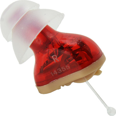 Dishan GM 910 Red Invisible Smallest Mini Wireless Model- Volume Adjustable Completely In the Canal) Hearing Aid(Red)