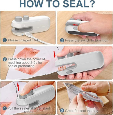 KS GLOBAL Portable Packet Sealing Machine Mini Bag Sealer With Hand Held Heat Sealer Hand Held Heat Sealer(86.55 mm)
