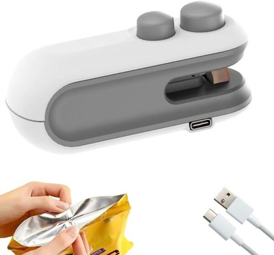 Marvik store Mrvik Store Mini Sealing Machine 2 in 1 USB Rechargeable Bag Sealer Heat Seal Hand Held Heat Sealer(70 mm)