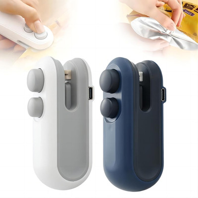 9UP Portable Mini Sealing Machine 2 in 1 USB Rechargeable 2 - Pcs Hand Held Heat Sealer(95 mm)