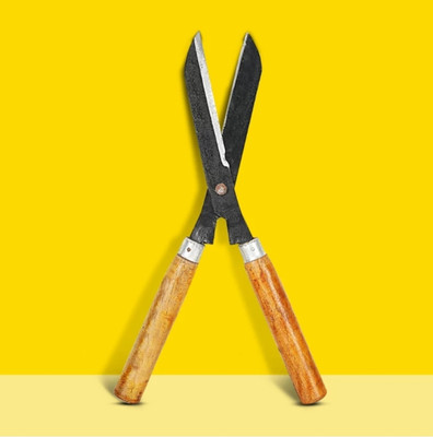 Unique Collection Hub Heavy duty hedge shear garden tools Grass Cutter Gardening tools Wooden handle scissor garden tools Hedge Shear(45 cm)