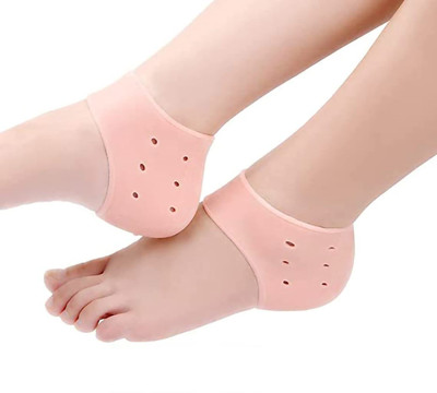 CHETANA PAWAR Anti Crack Silicone Gel Heel Pad Socks Heel Support(Beige)