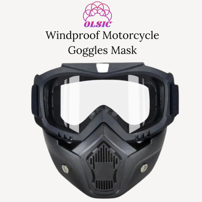 QUICKMOVE Motocross Bike Riding Goggles Glasses Face Dust Mask With Detachable Blowtorch21 Helmet Breath Guard