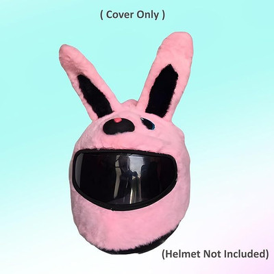 V VANTRA Pink Funny *\Ridding Rabbit Design Bunny Helmet Cover pink color Helmet Buckle Clip