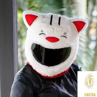 V VANTRA CAT Helmet Cover for Motorcycle Helmet, Fun Rider Helmet Buckle Clip