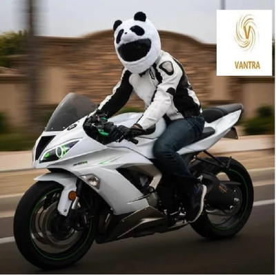 V VANTRA Panda Motorcycle Helmet Cover Motorbike Funny Crazy Case for Full Face Helmet Helmet Buckle Clip