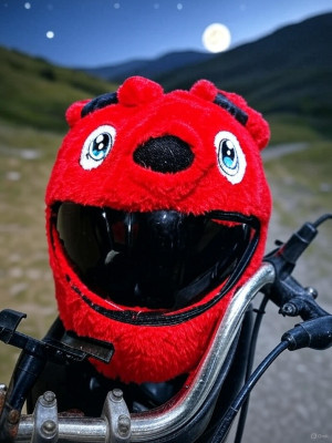 V VANTRA RED HELMET FUNNY RIDER COVER Helmet Buckle Clip