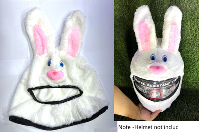 acube mart universal bunny Helmet Cover for Motorcycle Helmet (white HC-04) Helmet Buckle Clip