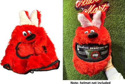 acube mart universal big fur bunny Helmet Cover for Motorcycle Helmet (red HC-16) Helmet Buckle Clip