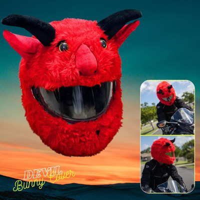 SRPHERE Devil Red-Bunny Helmet Cover for Riders | Motorcycle Funny Helmet Cover Bike Fairing Kit