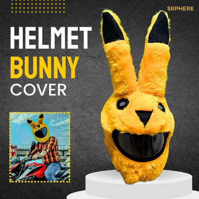 SRPHERE MNBV _Pikkachuu Shape Bunny Helmet Cover for Riders | Motorcycle Funny Helmet Buckle Clip