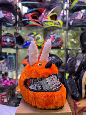 AIRSKY Bikes Pikachu Style Bunny Helmet Cover For Full Face Helmet ORANGE Helmet Buckle Clip