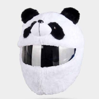 TRYFLY Plush Motorcycle Helmet Covers Suitable for All Panda Helmets Riding Gear Helmet Buckle Clip