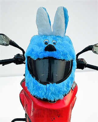 Gking Blue Bunny Motorcycle Helmet Covers Suitable for Helmet Riding Gear Only Cover Helmet Buckle Clip