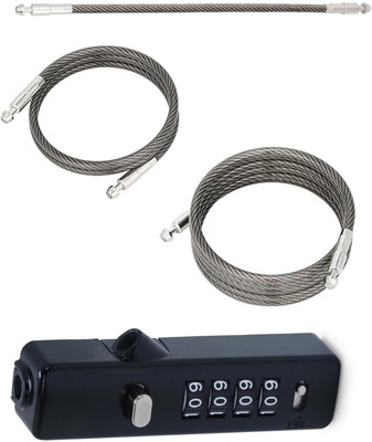 DOCOSS Cycle Lock With 3 Different Length Cables Cycle Number Lock for Two Wheeler Cycle Lock