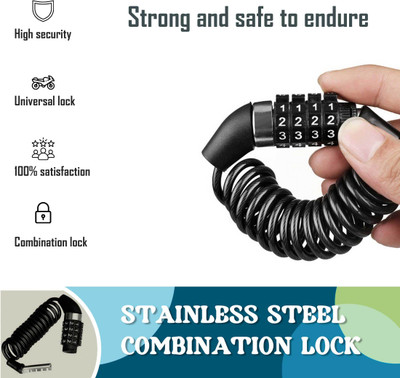 SHOWRIDE Stainless Steel Combination Lock For Helmet