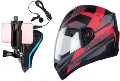 Windcomm Helmet Camera Mount Mobile Setup For MotoVlogging|Chin Mount+Mic+Mobile Holder Helmet Mount