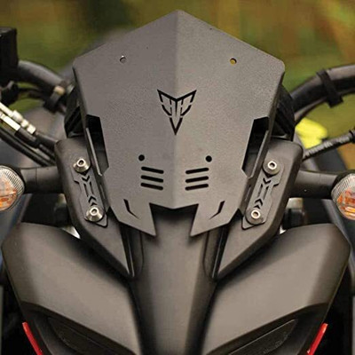 B.K Accessories Y.A.M.A.H.A MT-15 Bike Metal Visor - Black Bike Headlight Visor