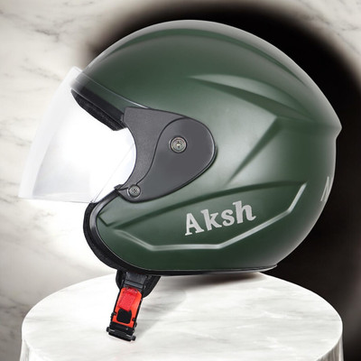 Font Helmet GOOD QUALITYFOR UNISEX BIKE RIDI-161A Motorbike Helmet(Dark Green)