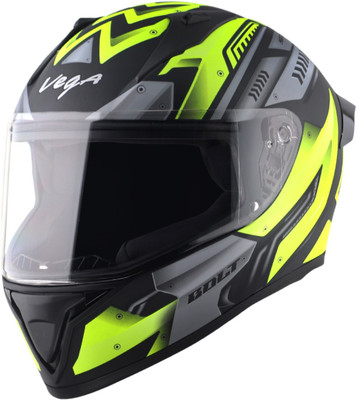 VEGA Bolt Martial Motorbike Helmet(Dull Black Neon Yellow)