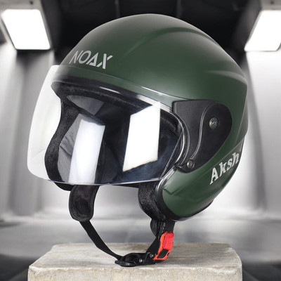 NOAX SAFETY HELMET FOR ONROAD RIDDING SOLID MATERIAL-TWO WHEELER(SLFK-AT-1222 Motorbike Helmet(Dark Green)