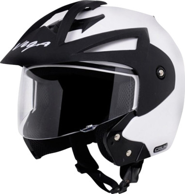 VEGA Crux Open Face Motorbike Helmet(White)