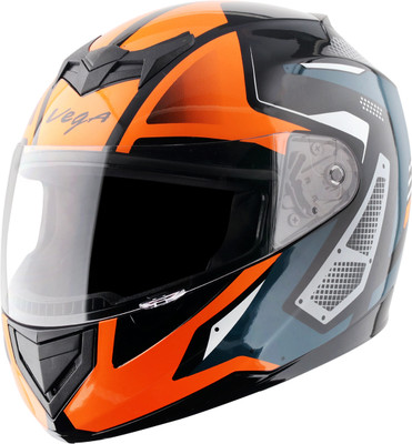 VEGA Edge Passion Motorbike Helmet(Black Orange)