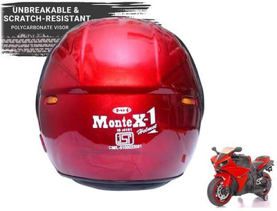 MonteX-1 New_Helmet_Red1520 Motorbike Helmet(Red)