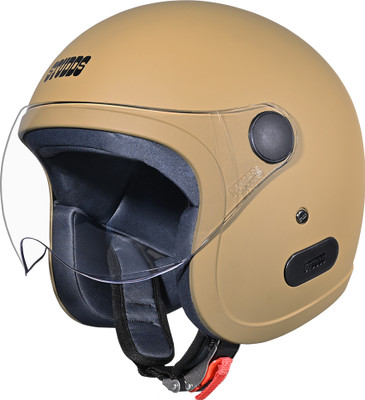 STUDDS Jet Open Face ISI Certified Helmet with Chopper Visor Motorbike Helmet(DESERT STORM)