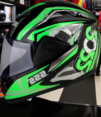 TRINOS Jazz 2022 with Polyvarbonate Visor ABS Material (OO-1) Motorbike Helmet(Green)