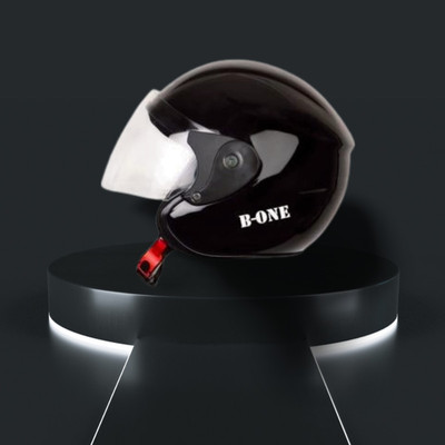 TIGER ONE TIGER-ONE OPEN FACE HELMET ( SIZE : M ) Motorbike Helmet , ISI APPROVED Motorbike Helmet(BLACK,10)