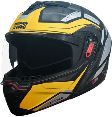 STUDDS Trooper D2 Motorbike Helmet(MATT BLACK YELLOW)
