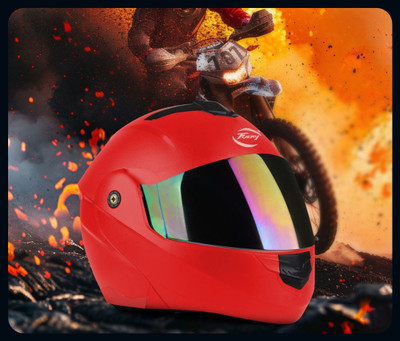 fuery Flipup Rainbow visor RFU-78_New Motorsports Helmet(Red)