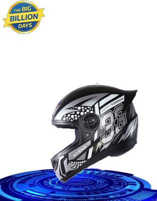 OZONE Premium Quality_FULL FACE HELMET_@1 Motorbike Helmet(BLACK-SILVER)