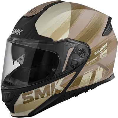 SMK Gullwing Tourleader with Dual Visor MA-747 XXL Motorbike Helmet(Orange & Yellow)