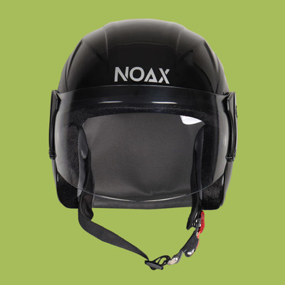 NOAX unisex open face helmet for safty294 Motorbike Helmet(Black)