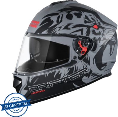 STUDDS Drifter D2 Full Face Helmet with Clear Visor (Matt Grey N9, M) Motorbike Helmet(Matt Grey)