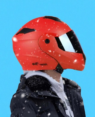 deletion Material with Rainbow Visor (NN-1) Motorbike Helmet(Red)