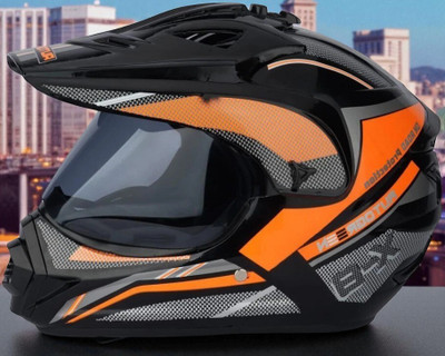 TRINOS X8 With Pc Visor ABS Material Motocross (NN-1) Motorbike Helmet(Orange)