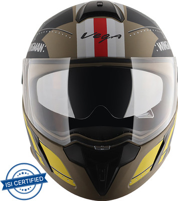 VEGA Ryker D/V Wingman Motorbike Helmet(Dull Desert Storm Neon Yellow)