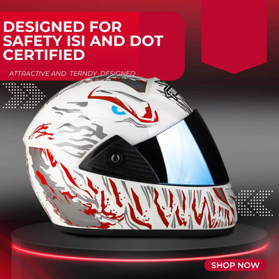 Agx Jazz Alpha with Rainbow Visor ABS Material Motorbike Helmet(Red)