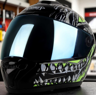 deletion Speed Smk With Anti UV Rainbow Visor Abs Material Unisex (NN-1) Motorbike Helmet(Green)