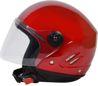 Lxt Red_Half_face_Helmet_with ISI Certified_RE_06 Motorbike Helmet(Red)
