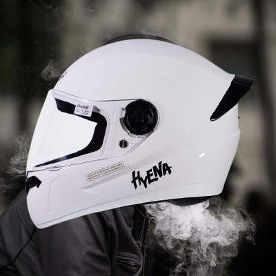 OZONE Full Face_Unique Design Helmet_Premium Class_@V@27 Motorbike Helmet(White)