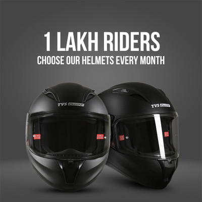 TVS Racing Dual Visor Motorbike Helmet(Black)