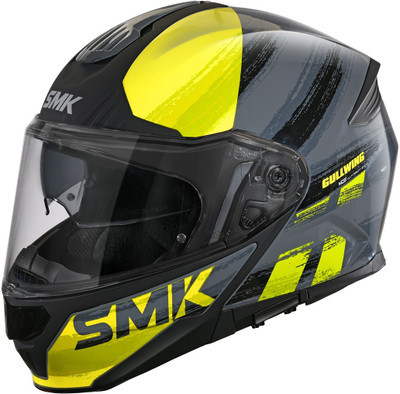SMK Gullwing Tourleader with Dual Visor GL-646 XXL Motorbike Helmet(Yellow & Grey)